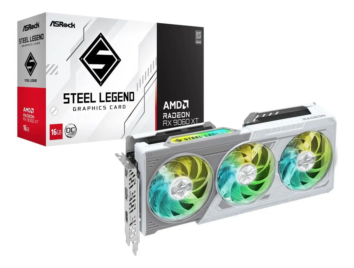 Placa De Vídeo Amd Asrock Steel Legend Oc Rx 9060 Xt 16gb